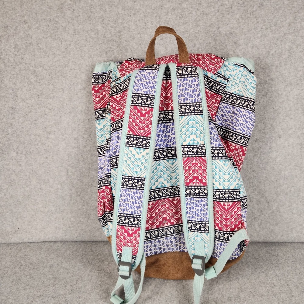 Lands End Backpack Boho Drawstring Aztec Print Southwest Waterproof Rucksack - Picture 2 of 12